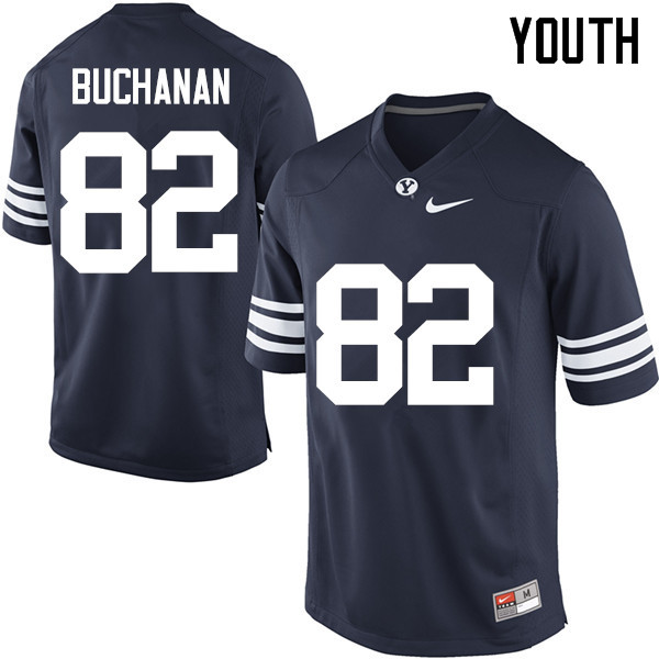 Youth #82 Tariq Buchanan BYU Cougars College Football Jerseys Sale-Navy - Click Image to Close